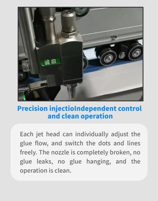 6 Canale 4 Pistole Pistola automatica a spruzzo di colla fredda per attrezzature di produzione di scatole ondulate