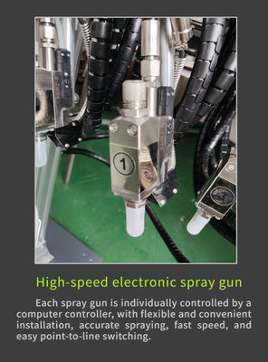 6 Canale 4 Pistole Pistola automatica a spruzzo di colla fredda per attrezzature di produzione di scatole ondulate