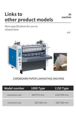 2.2kw CQT 1000 macchina di laminazione automatica per laminazione a freddo e cartone laminato