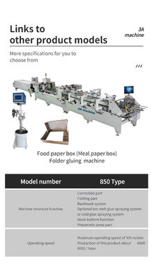 1300KG Folder Gluer Machine For Lunch Box Carton Packaging Alta efficienza