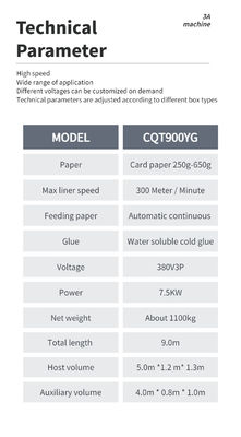 CQT 900YG-2 Colla a freddo idrosolubile colla semiautomatica per cartelloni per carta ondulata