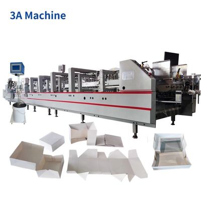 Carta di cartone 200g-650g 6 angoli cartellone Gluer Machine per 4 angoli box piegatura