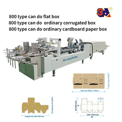 PLC Controlled Folder Gluer Machine per cartone ondulato cartone scatola 200g-650g carta